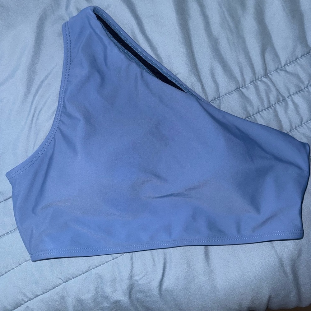 One-Shoulder Blue Bikini Top
